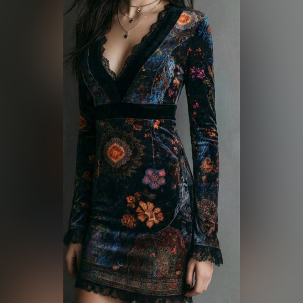 Floral Velvet Dress